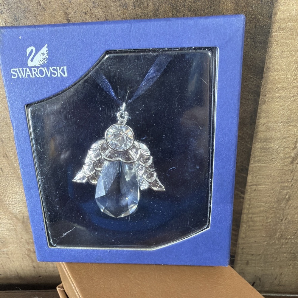Swarovski Crystal Teardrop Angel Christmas Ornament 1299914 Vintage 2004 Retired